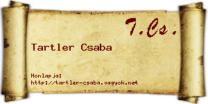 Tartler Csaba névjegykártya
